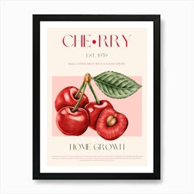 Cherry Fruit Mid Century Art Print