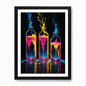 Three Colorful Bottles Art Print