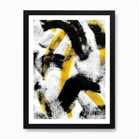 Dry Golden Black Abstract Art Print