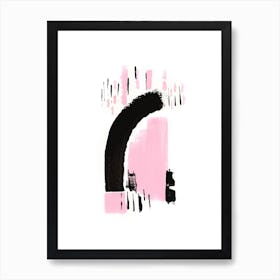 Minimal Black And Pink 2 Art Print