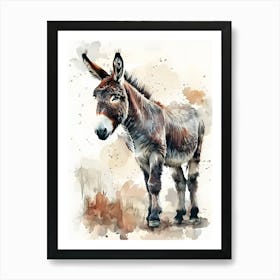 Donkey Watercolor Painting Art Print