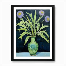 Flowers In A Vase Still Life Painting Cornflower 3 Art Print