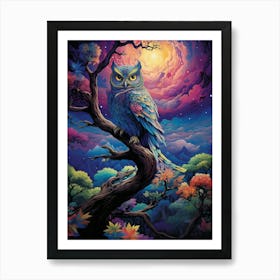 Owl In The Tree 1 Art Print