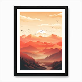 Landscape At Sunset Art Print