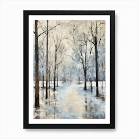 Winter City Park Painting Tiergarten Berlin 4 Art Print