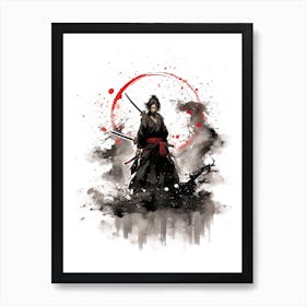 Samurai Sumi E Illustration 8 Art Print