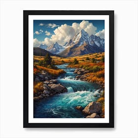 River In The Mountains Art Print