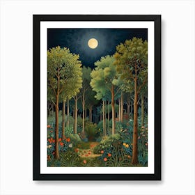 William Morris Forest At Night 2 Art Print