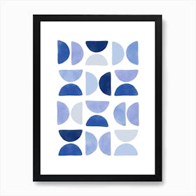 Blue Semi Circles Print No.3 Art Print
