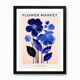 Blue Flower Market Poster Hydrangea 1 Art Print