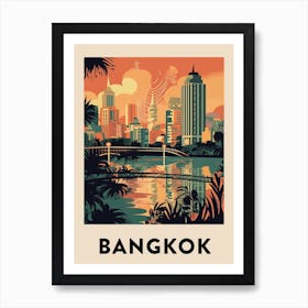 Bangkok 2 Vintage Travel Poster Art Print