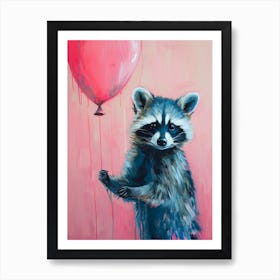 Cute Raccoon 2 With Balloon Art Print