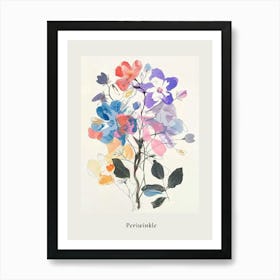 Periwinkle 1 Collage Flower Bouquet Poster Art Print