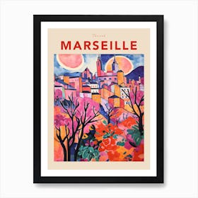 Marseille France 3 Fauvist Travel Poster Art Print