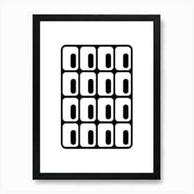 Brutalist Window Eye Architecture Big Border Black on White Art Print