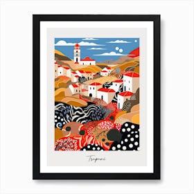 Poster Of Trapani, Italy, Illustration In The Style Of Pop Art 3 Art Print