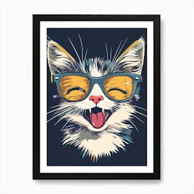 Cat With Sunglasses Affiche