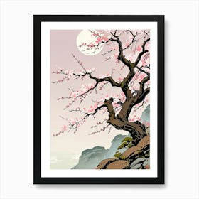 Asian Cherry Blossom Tree Art Print