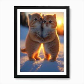 Couple Cat Cute Art Print