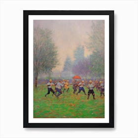 American Football In The Style Of Monet 1 Art Print