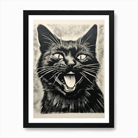 Screaming Cat 2 Art Print