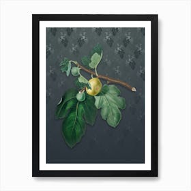 Vintage Fig Botanical on Slate Gray Pattern n.2492 Art Print