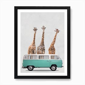 Giraffe Safari Art Print