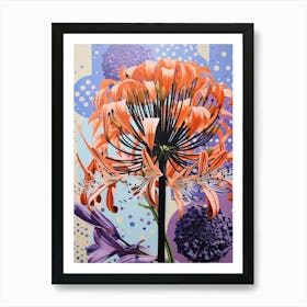 Surreal Florals Agapanthus 4 Flower Painting Art Print