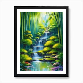 Swaying Bamboo In A Serene Garden Art Print