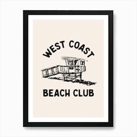 Neutral West Coast Beach Club Art Print