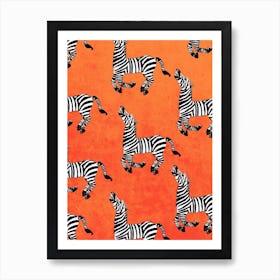 Running Zebras Art Print
