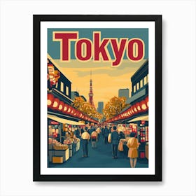 Aihrgdesign A 1970s Inspired Travel Poster For Tokyo 6 Poster