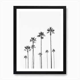 Black Palm Trees Art Print