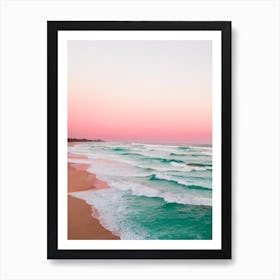Currumbin Beach, Australia Pink Photography 1 Art Print