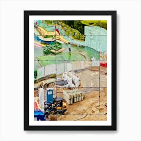 Construction Site - Construction Stock Videos & Royalty-Free Footage Art Print