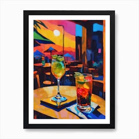 Sunset At The Bar Art Print