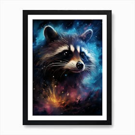 Kbgtron A Raccoon Colorful Lights In The Style Of Fantastical C D855959c 1ce3 4bc5 B7af D63cce8e81f5 Art Print