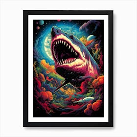 Shark In Space Art Print
