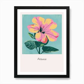 Petunia Square Flower Illustration Poster Art Print