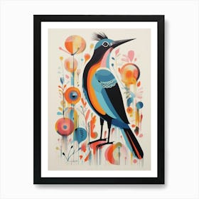 Colourful Scandi Bird Cormorant 3 Art Print