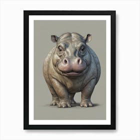 Default Draw Me Funny A Hippo With A Silly Toothy Grin Nostril 0 Art Print