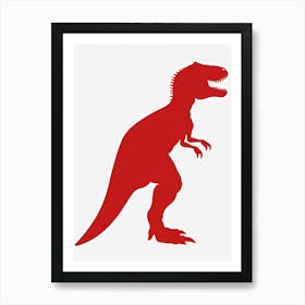 Red T Rex Silhouette 4 Art Print