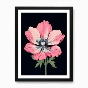 Pink Anemone Flower 2 Art Print