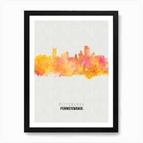 Pittsburgh Pennsylvania City watercolor Art Print