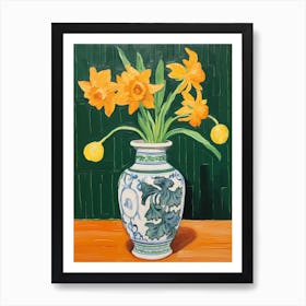 Flowers In A Vase Still Life Painting Daffodil 4 Art Print