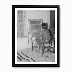 Spanish American Girl Who Is Learning English With The Aid Of Board Instruction, Chamisal, New Mexico By Russell Lee Art Print