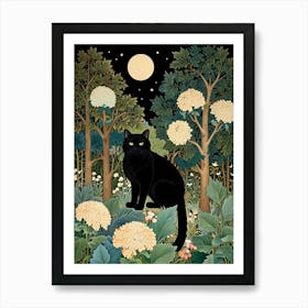 William Morris Black Cat In The Forest 25 Art Print