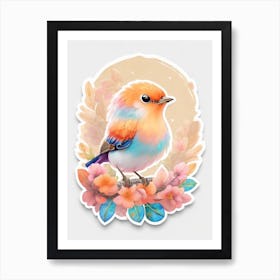 Bird Sticker Art Print