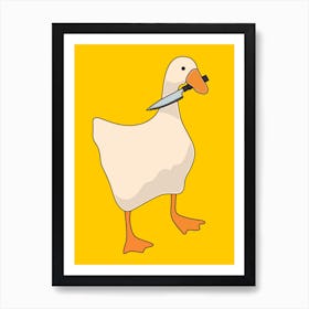 Goose With A Knife Art Print