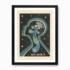 Aquarius  Zodiac Star Sign Art Print